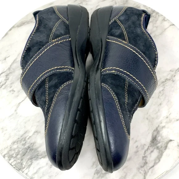 Softspots Navy Suede/Leather Comfort Sneakers 8.5 Wide Casual Sporty - Picture 7 of 12